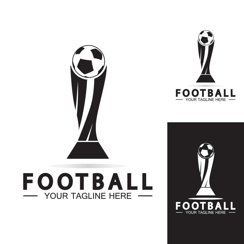 fotboll eller fotboll mästerskap trofé logotyp design vektor ikon template.champions fotboll trofé för vinnare award