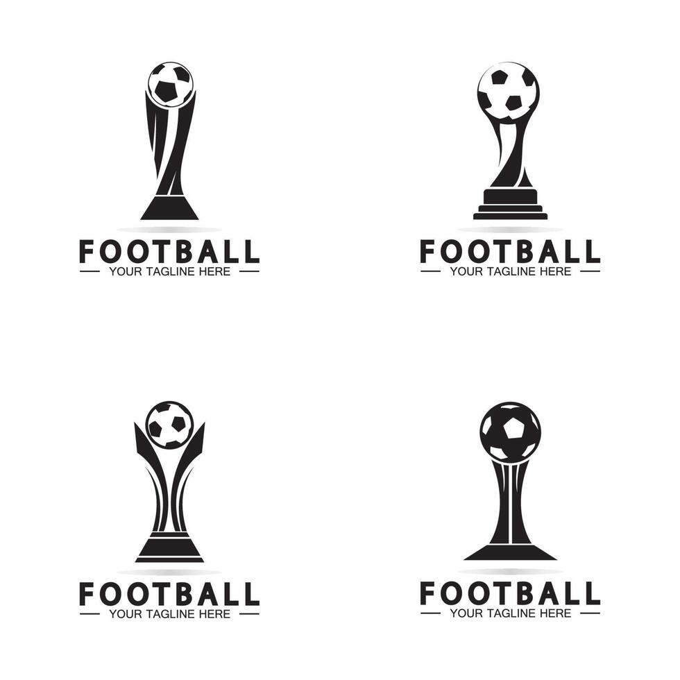 fotboll eller fotboll mästerskap trofé logotyp design vektor ikon template.champions fotboll trofé för vinnare award