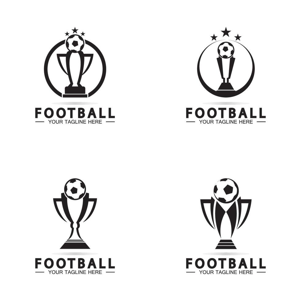 fotboll eller fotboll mästerskap trofé logotyp design vektor ikon template.champions fotboll trofé för vinnare award