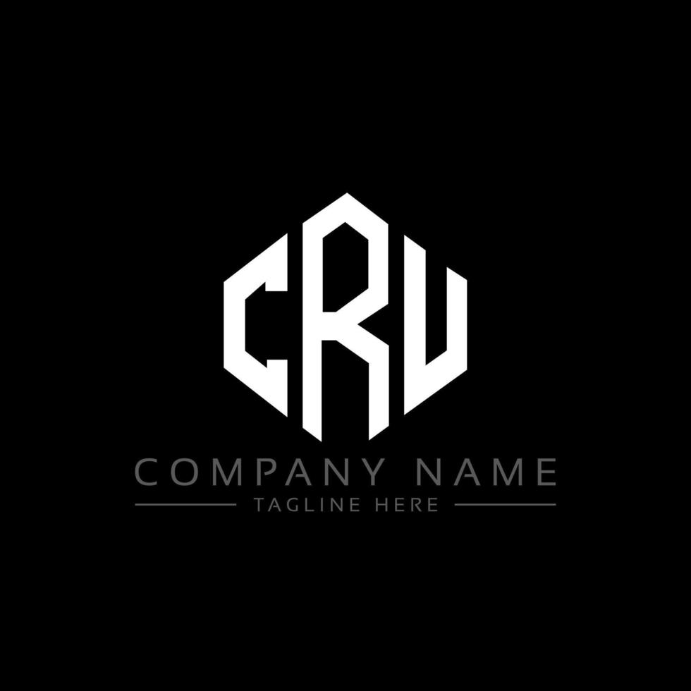 cru-Brief-Logo-Design mit Polygonform. Cru-Polygon- und Würfelform-Logo-Design. Cru Sechseck-Vektor-Logo-Vorlage in weißen und schwarzen Farben. cru-monogramm, geschäfts- und immobilienlogo. vektor