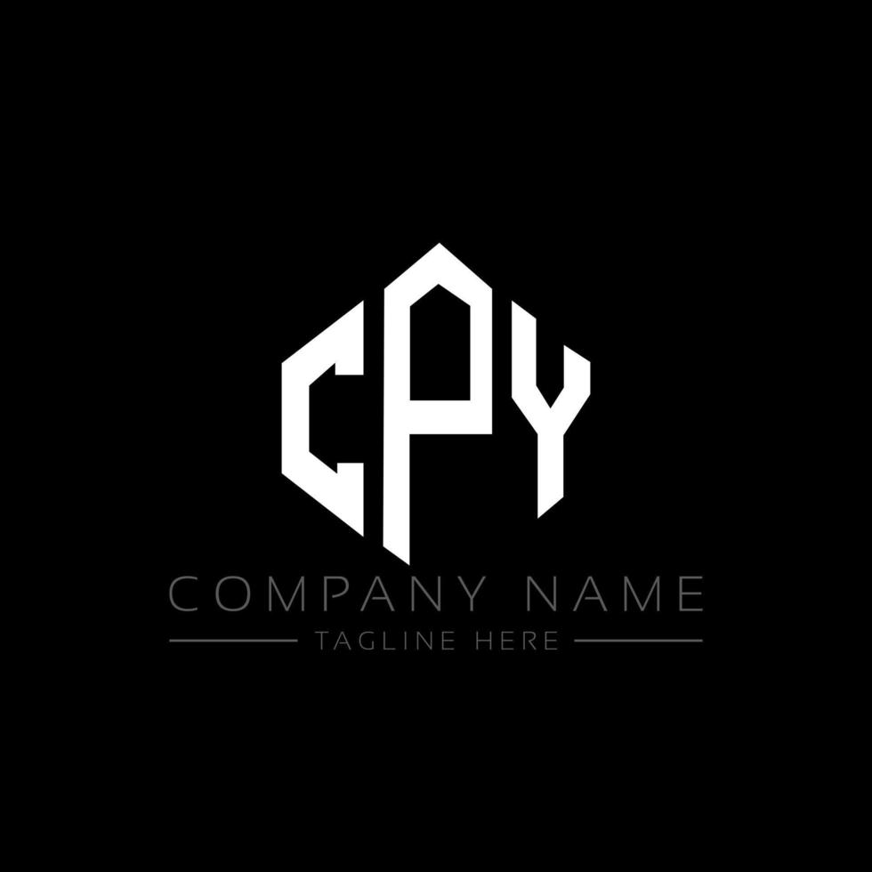 cpy brev logotyp design med polygon form. cpy polygon och kubform logotypdesign. cpy hexagon vektor logotyp mall vita och svarta färger. cpy monogram, affärs- och fastighetslogotyp.