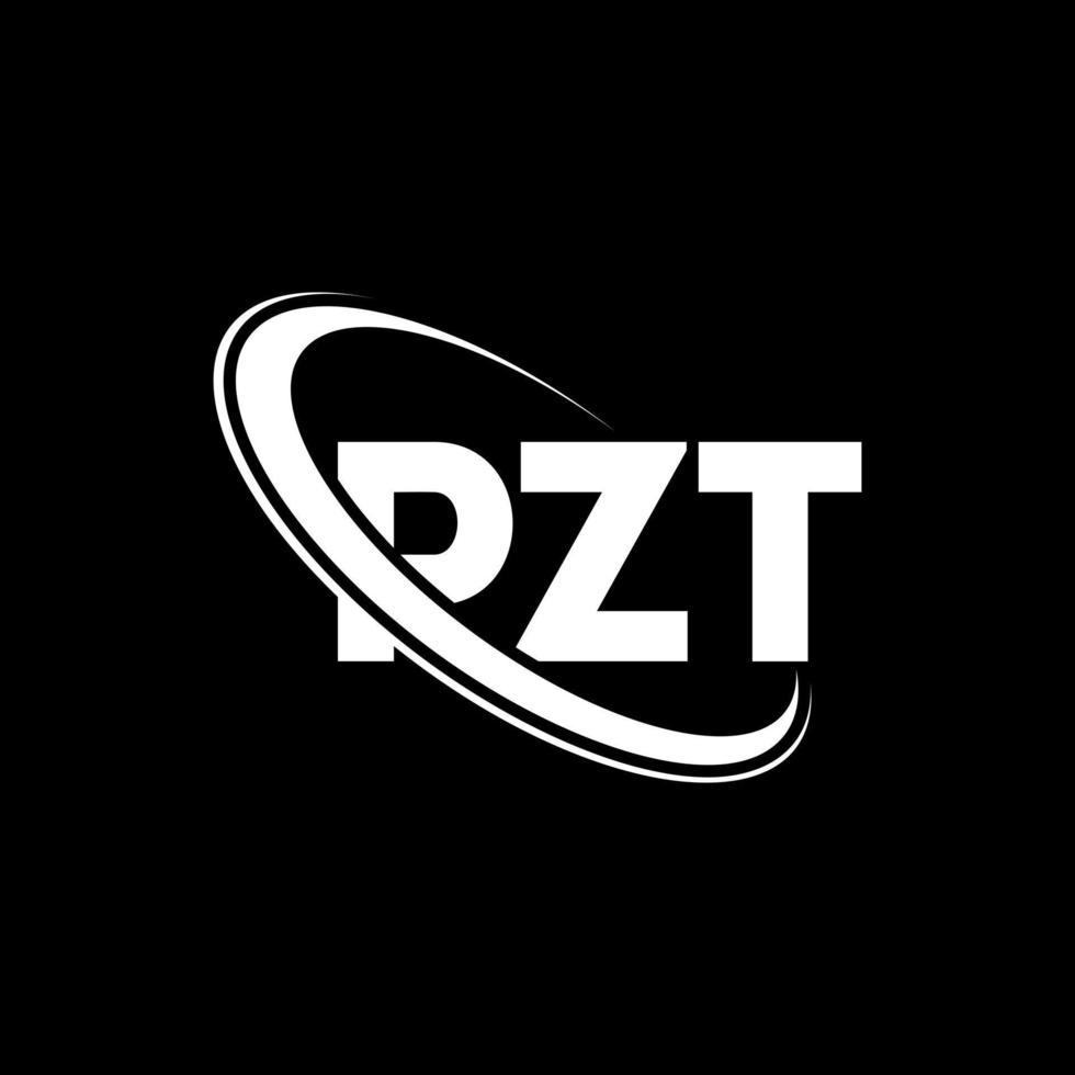 pzt-Logo. pzt-Brief. pzt-Buchstaben-Logo-Design. Initialen pzt-Logo verbunden mit Kreis und Monogramm-Logo in Großbuchstaben. pzt-typografie für technologie-, geschäfts- und immobilienmarke. vektor