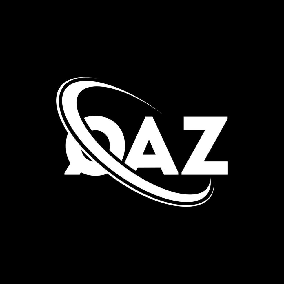 Qaz-Logo. Qaz-Brief. Qaz-Brief-Logo-Design. Initialen Qaz-Logo, verbunden mit Kreis und Monogramm-Logo in Großbuchstaben. qaz typografie für technologie-, geschäfts- und immobilienmarke. vektor