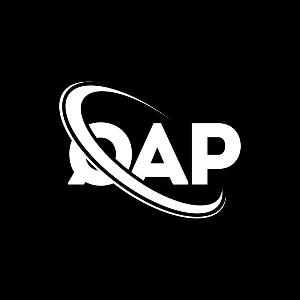 qap-Logo. qap brief. qap-Buchstaben-Logo-Design. Initialen-QAP-Logo, verbunden mit Kreis und Monogramm-Logo in Großbuchstaben. qap-typografie für technologie-, geschäfts- und immobilienmarke. vektor