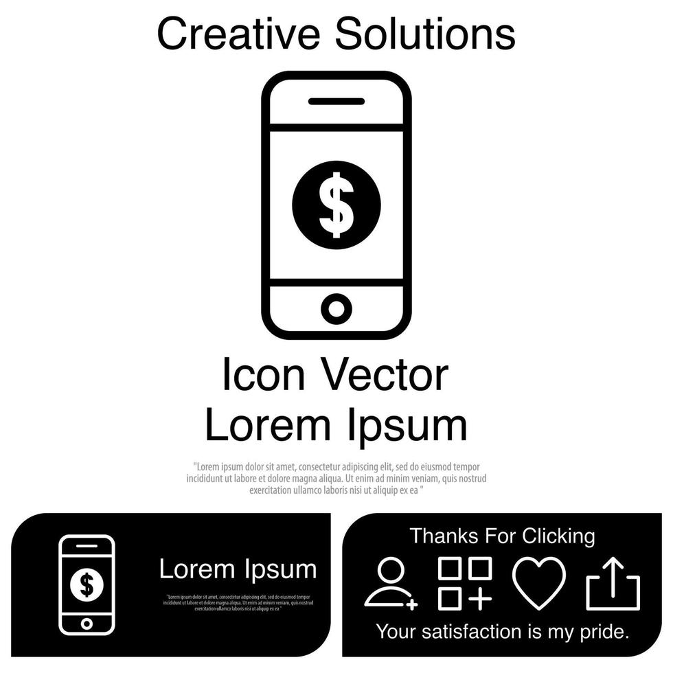 mobiltelefon med pengar ikon eps 10 vektor
