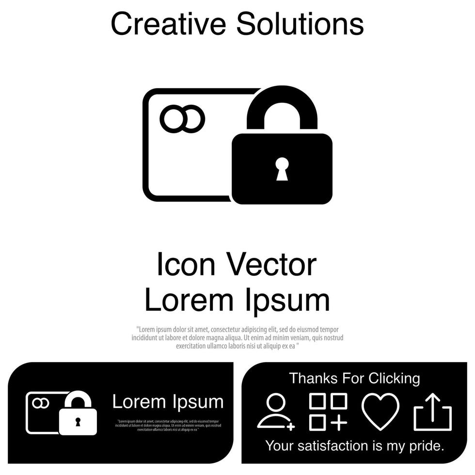 kreditkort med låsikon eps 10 vektor