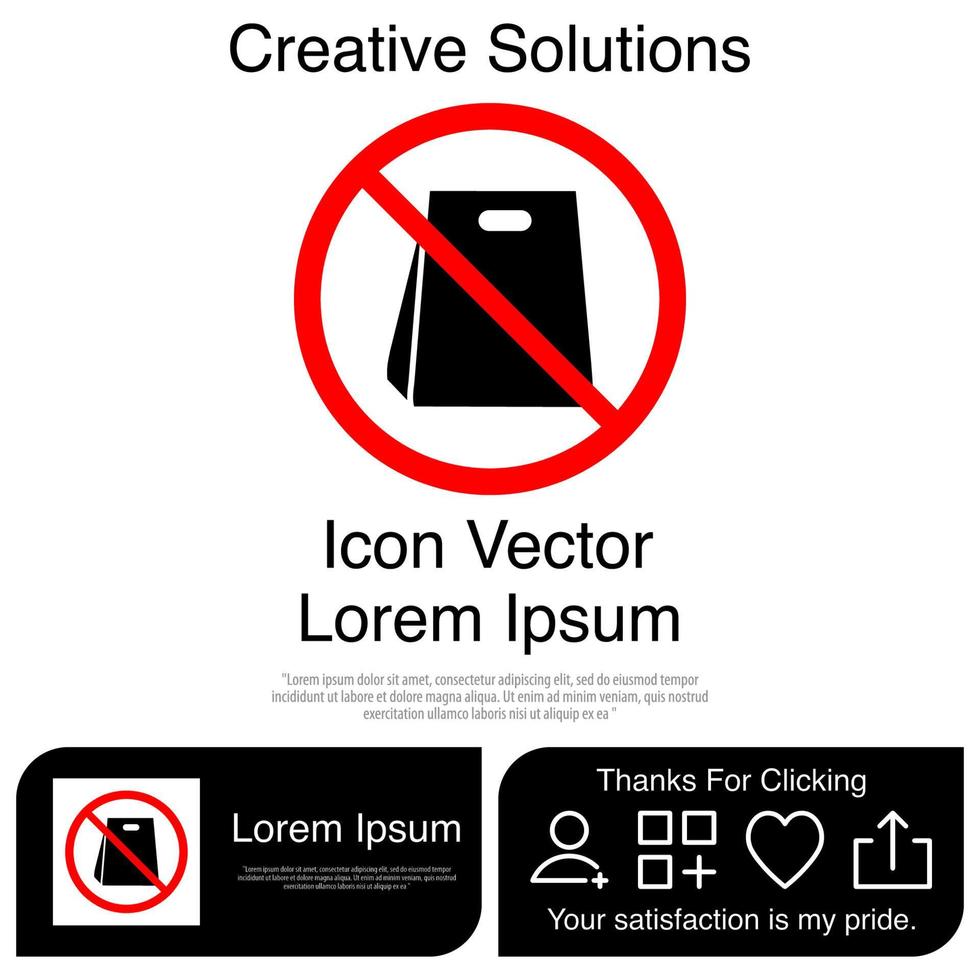 ingen shoppingväska ikon eps 10 vektor