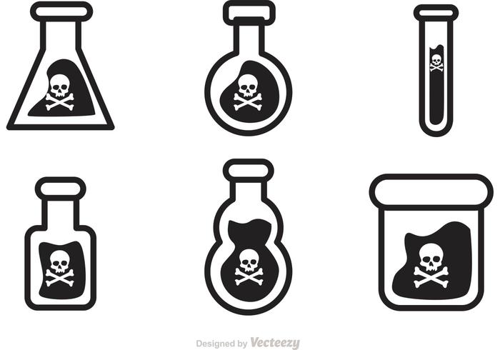 Schwarze Poison Vector Icons