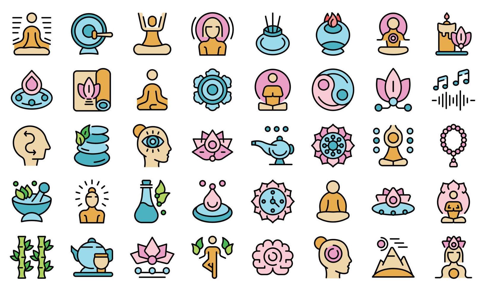 meditation ikoner som vektor platt