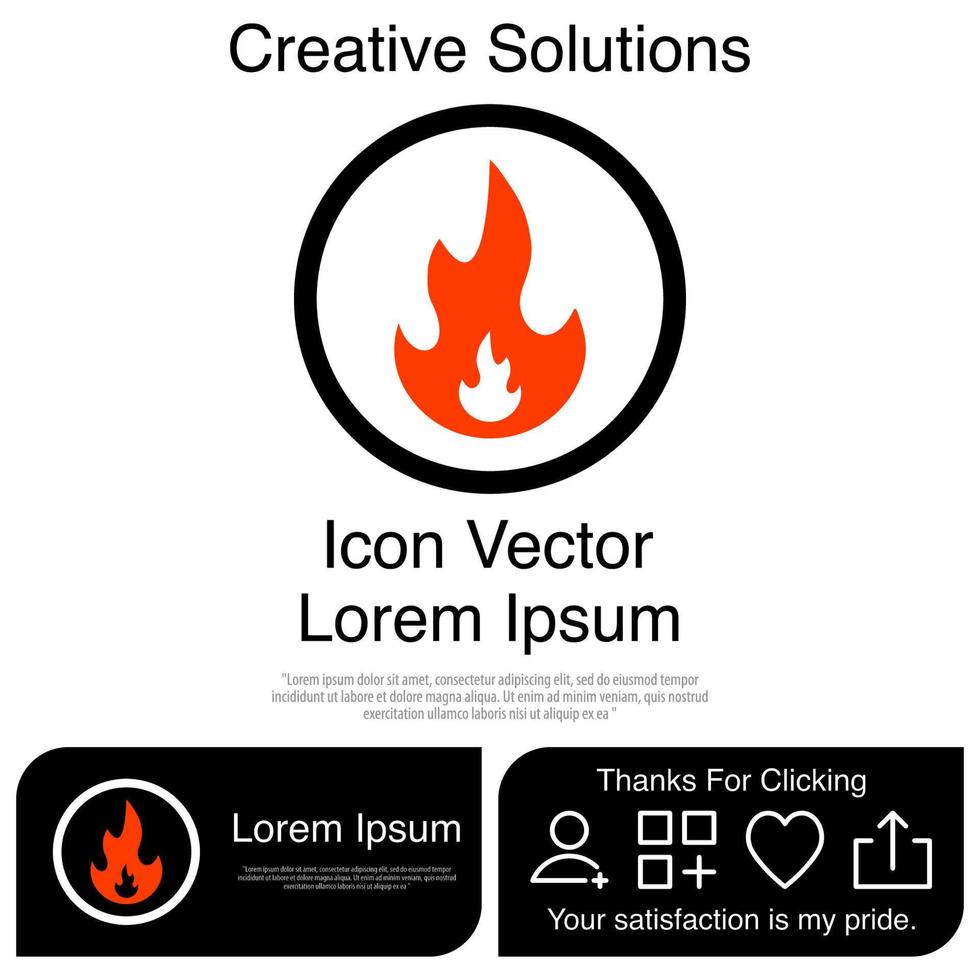 eld låga ikon eps 10 vektor
