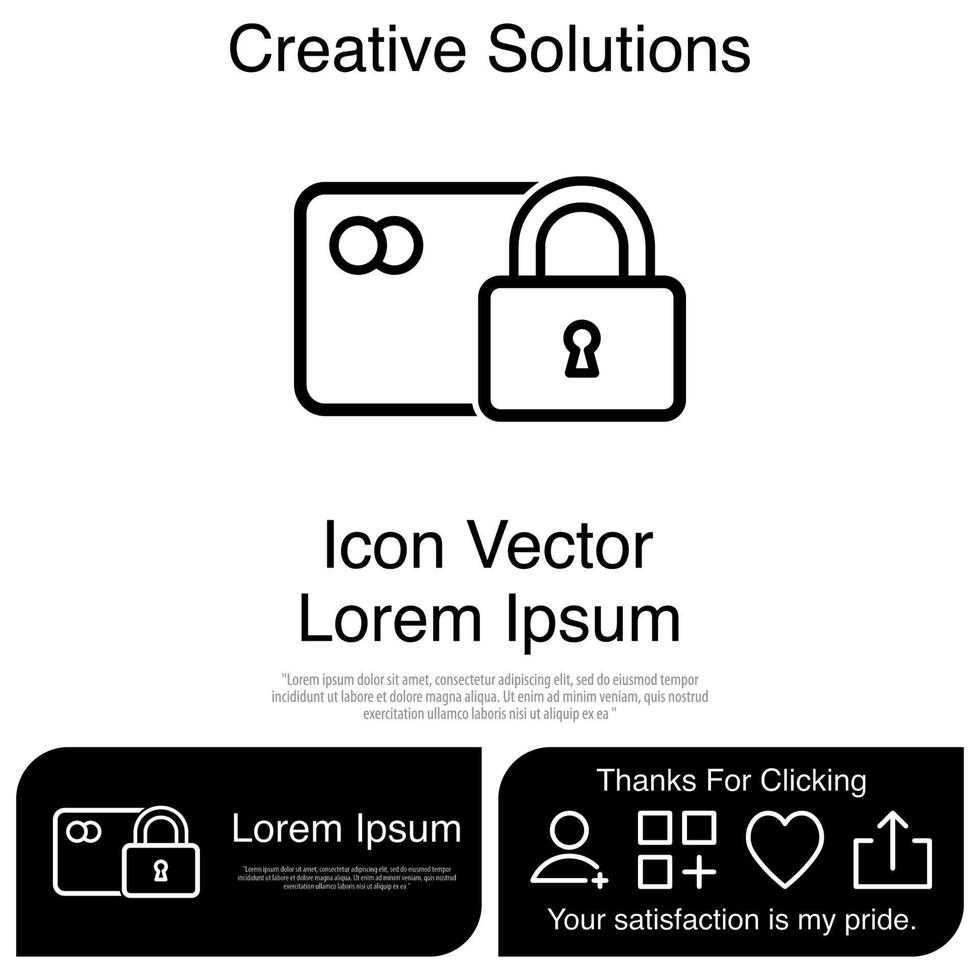 kreditkort med låsikon eps 10 vektor