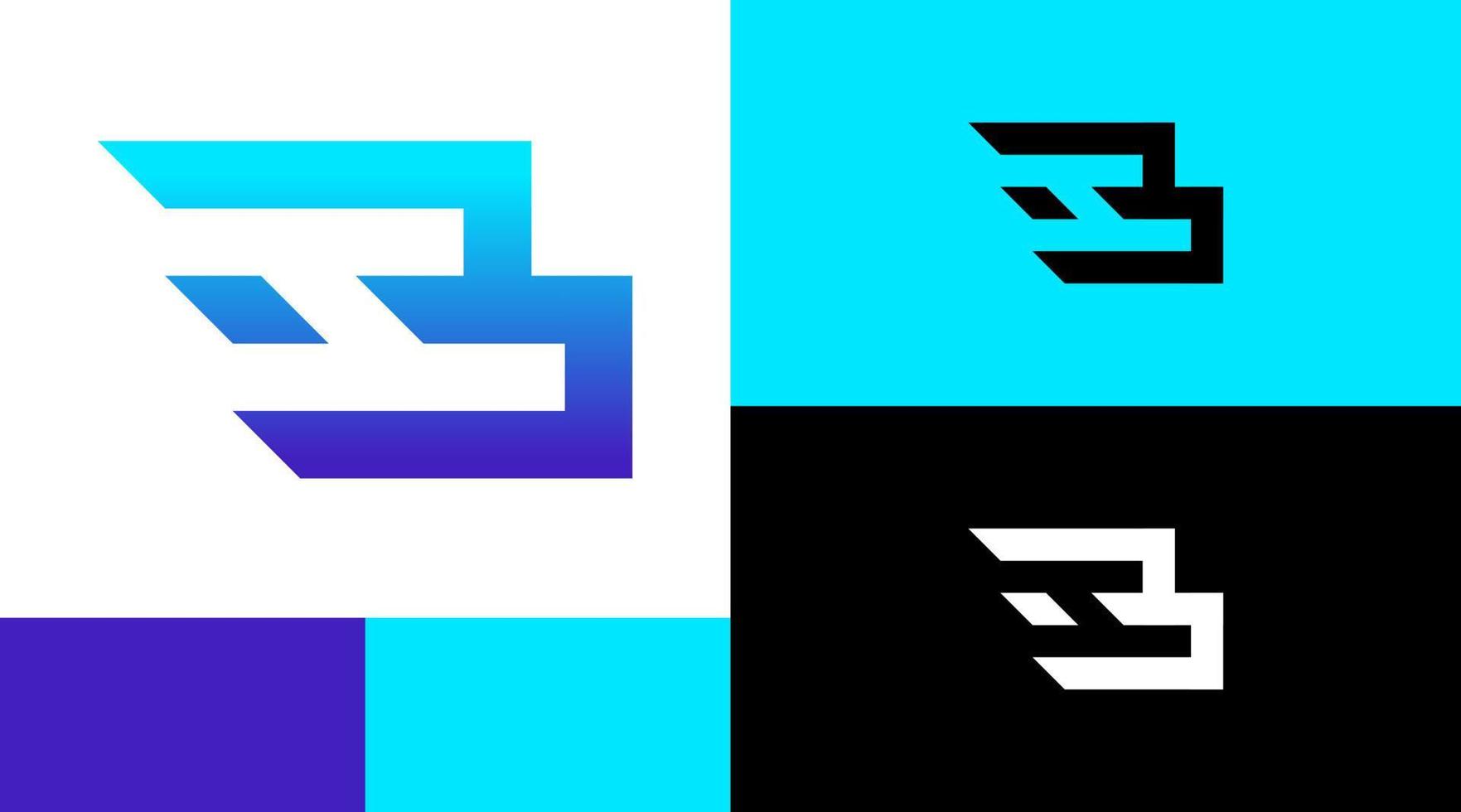 b monogram snabbrörlig logotyp designkoncept vektor