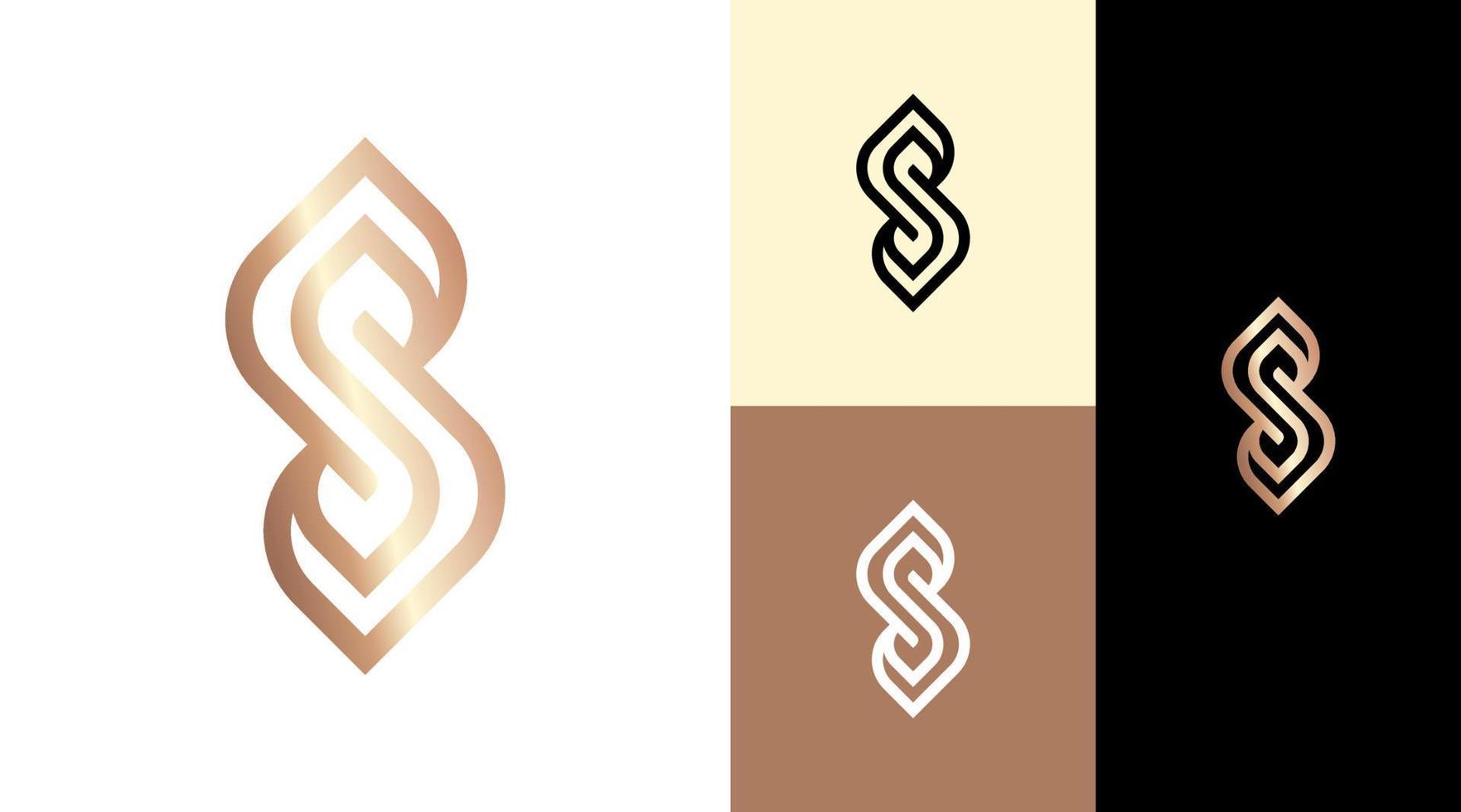 s monogram smycken boutique logotyp designkoncept vektor