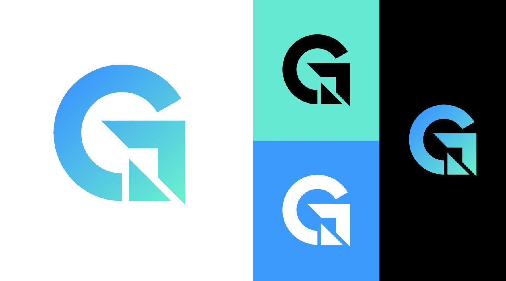 g monogram spelteknik logotyp designkoncept vektor