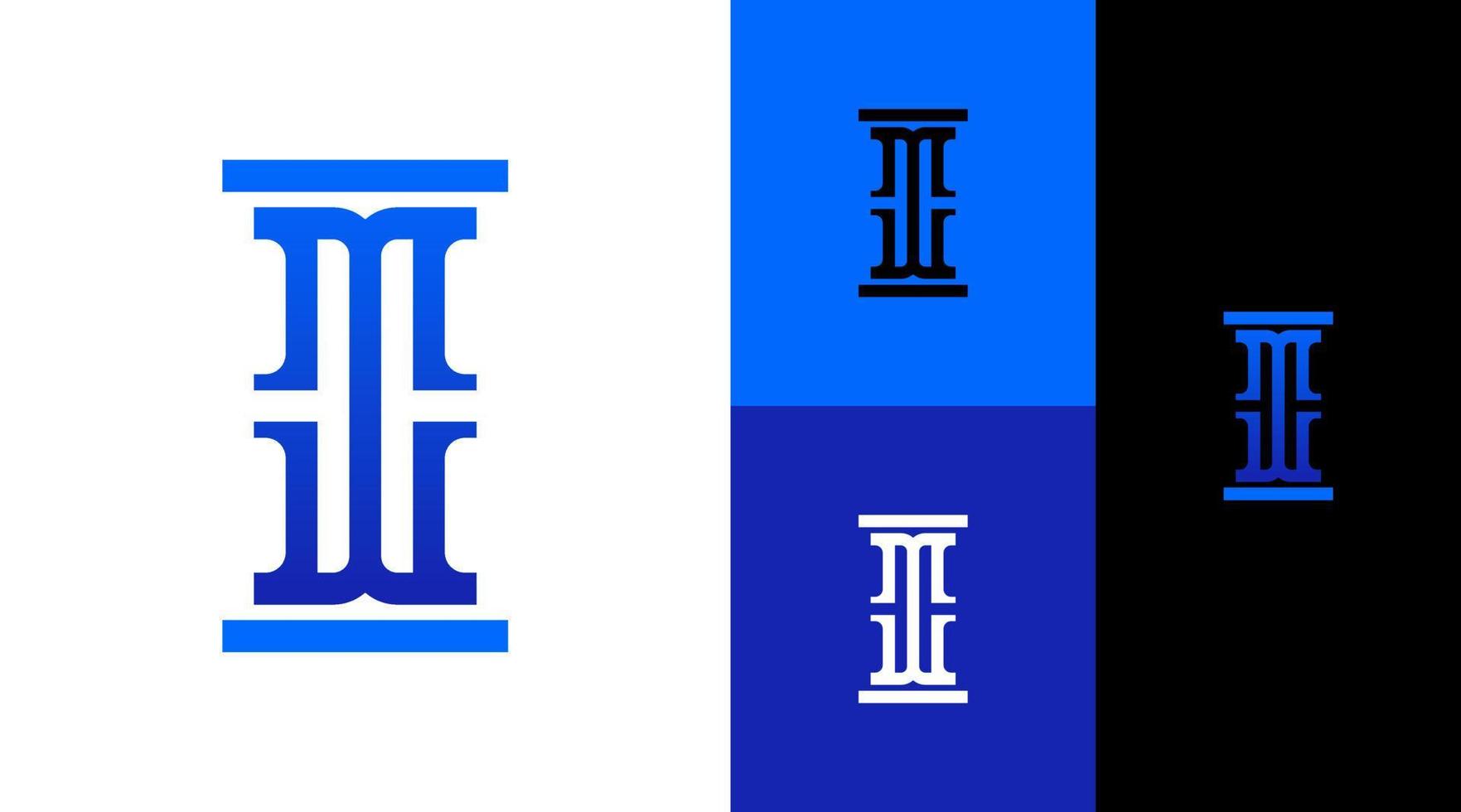 MW-Monogramm-Pfeiler-Rechts-Rechtsanwalt-Logo-Design-Konzept vektor