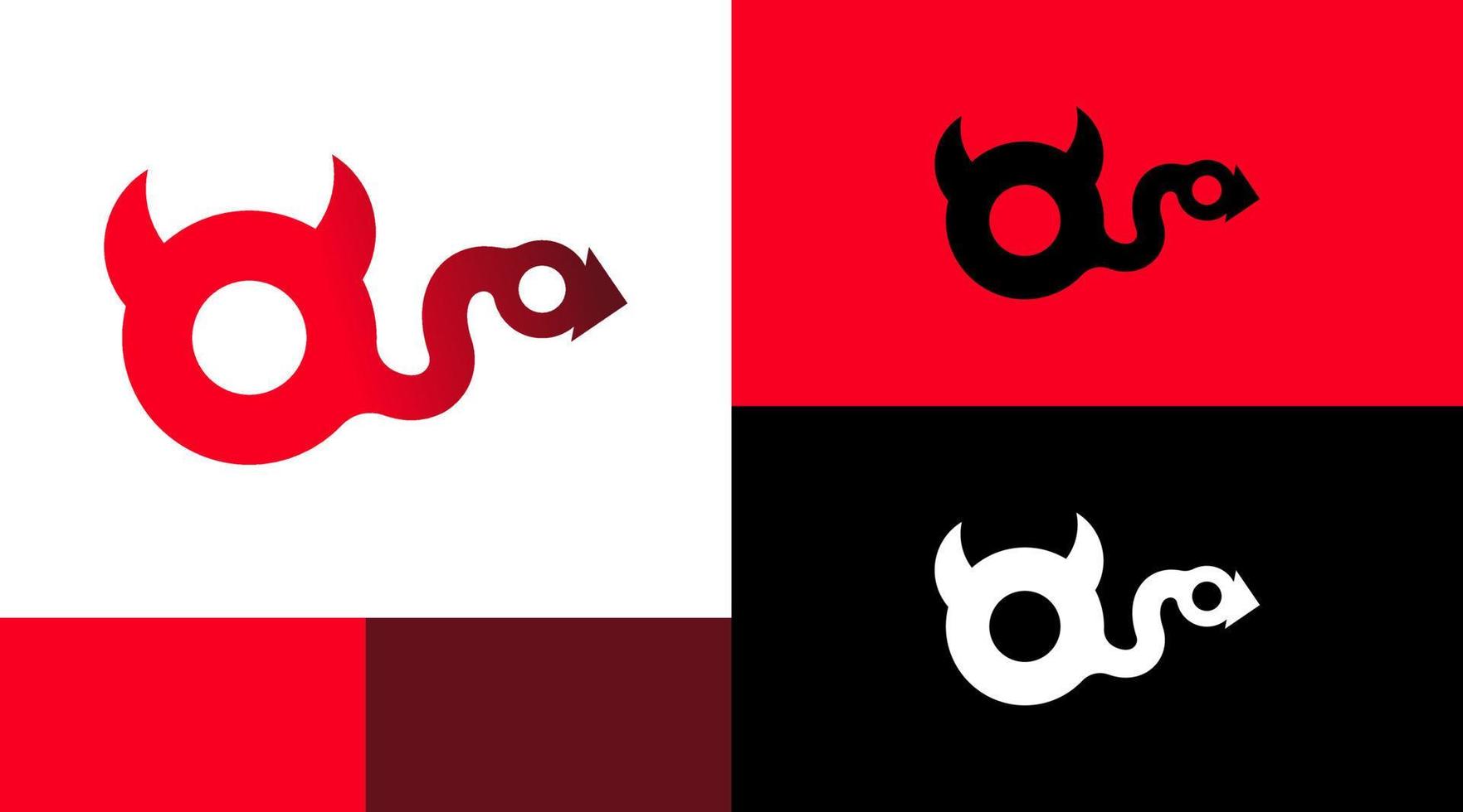 röda djävulen monogram spel logotyp designkoncept vektor