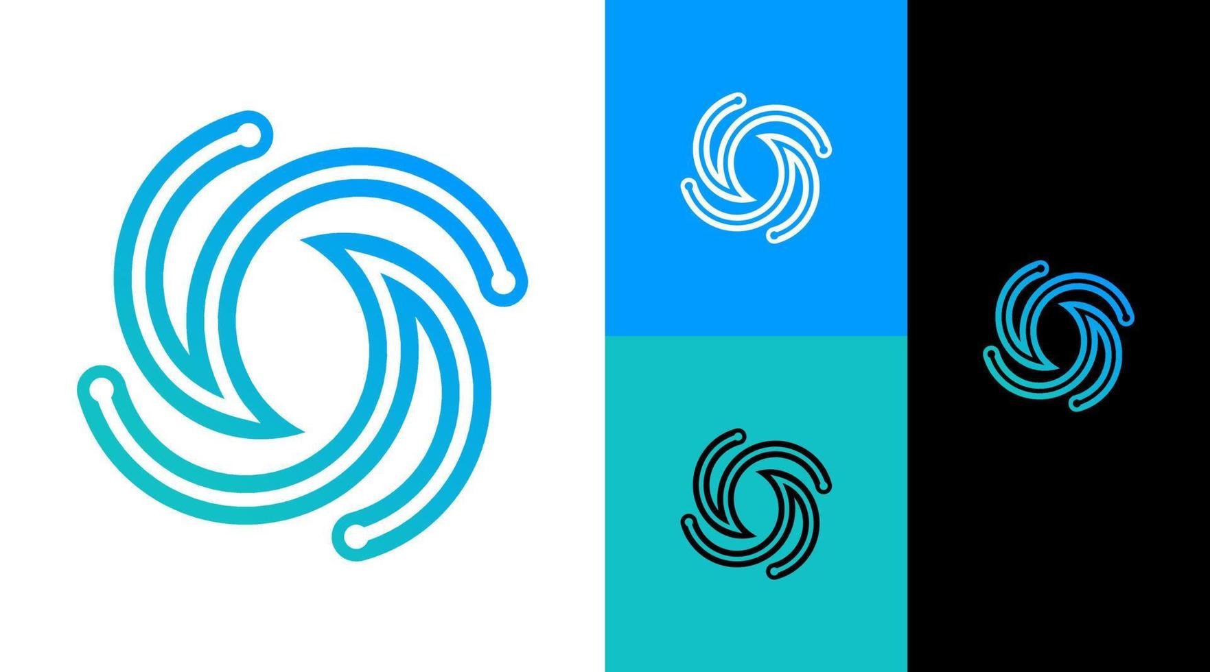 kretstråd teknik logotyp designkoncept vektor