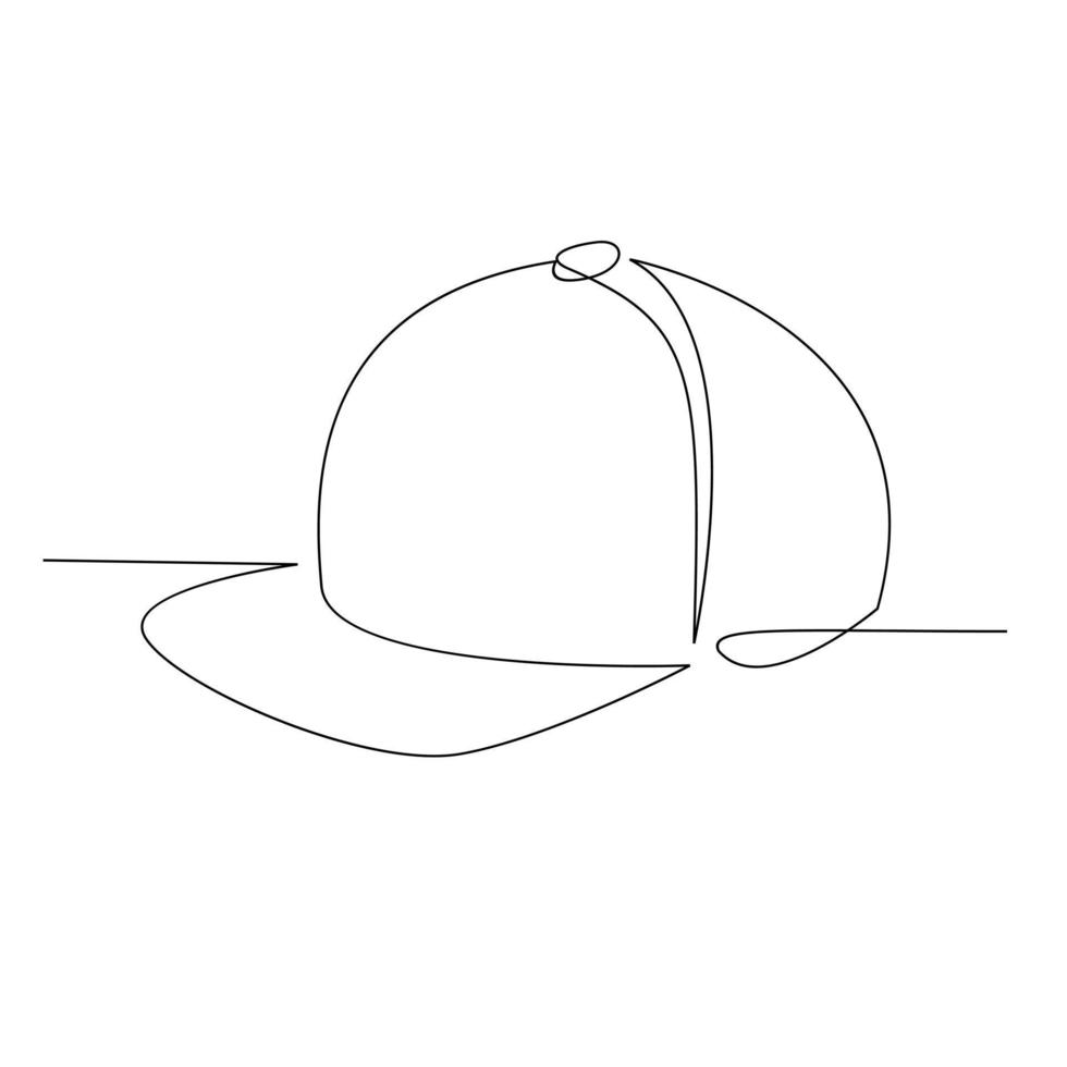 hatt mössa en linjeritning isolerad på vit bakgrund vektor