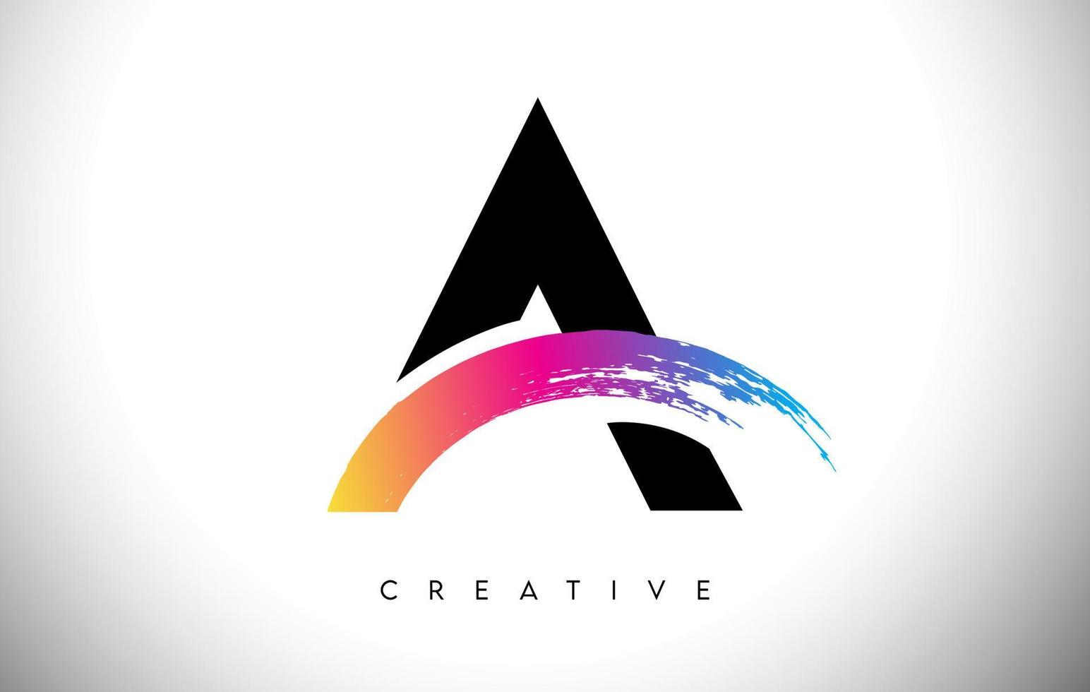 ein künstlerisches Brief-Logo-Design mit Pinselstrichen mit kreativem, modernem Look-Vektor und lebendigen Farben vektor