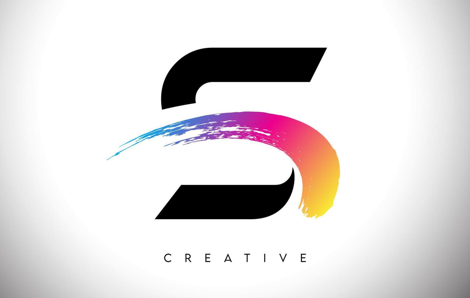 s Pinselstrich künstlerisches Brief-Logo-Design mit kreativem, modernem Look-Vektor und lebendigen Farben vektor