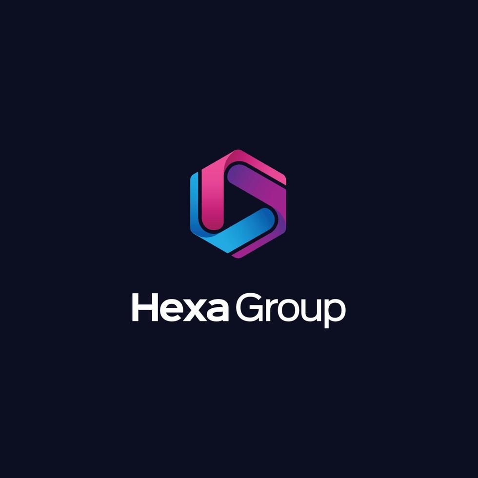 Hexa group logotyp mall gratis nedladdning vektor