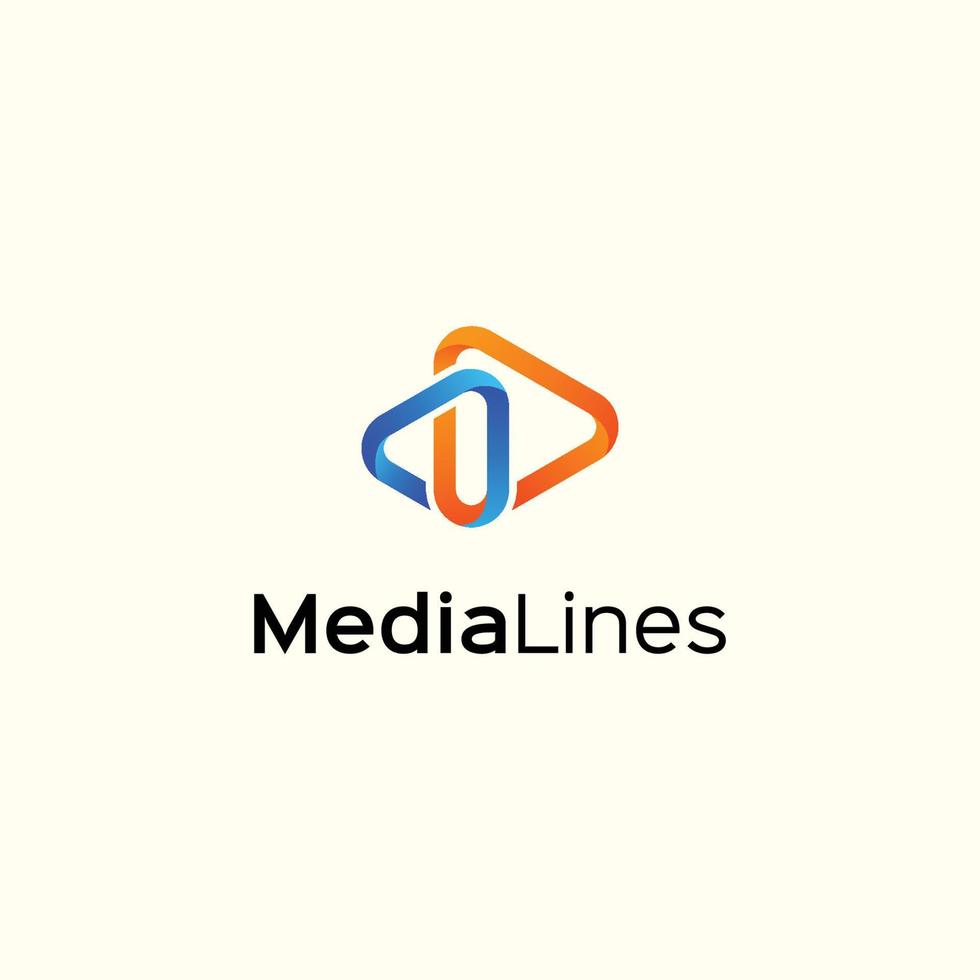 media lines logotyp mall gratis nedladdning vektor