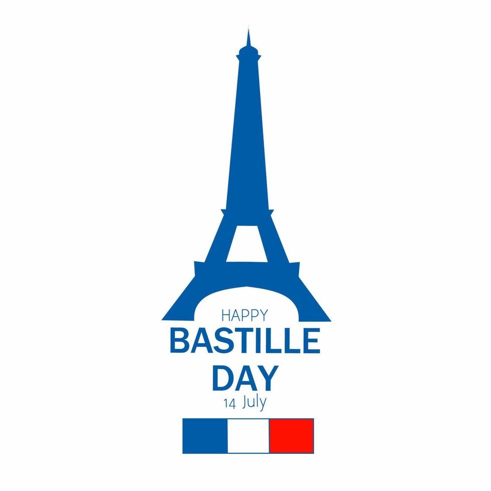 kreativ vektorillustration, kort, banderoll eller affisch för den franska nationaldagen. glad bastilledag vektor
