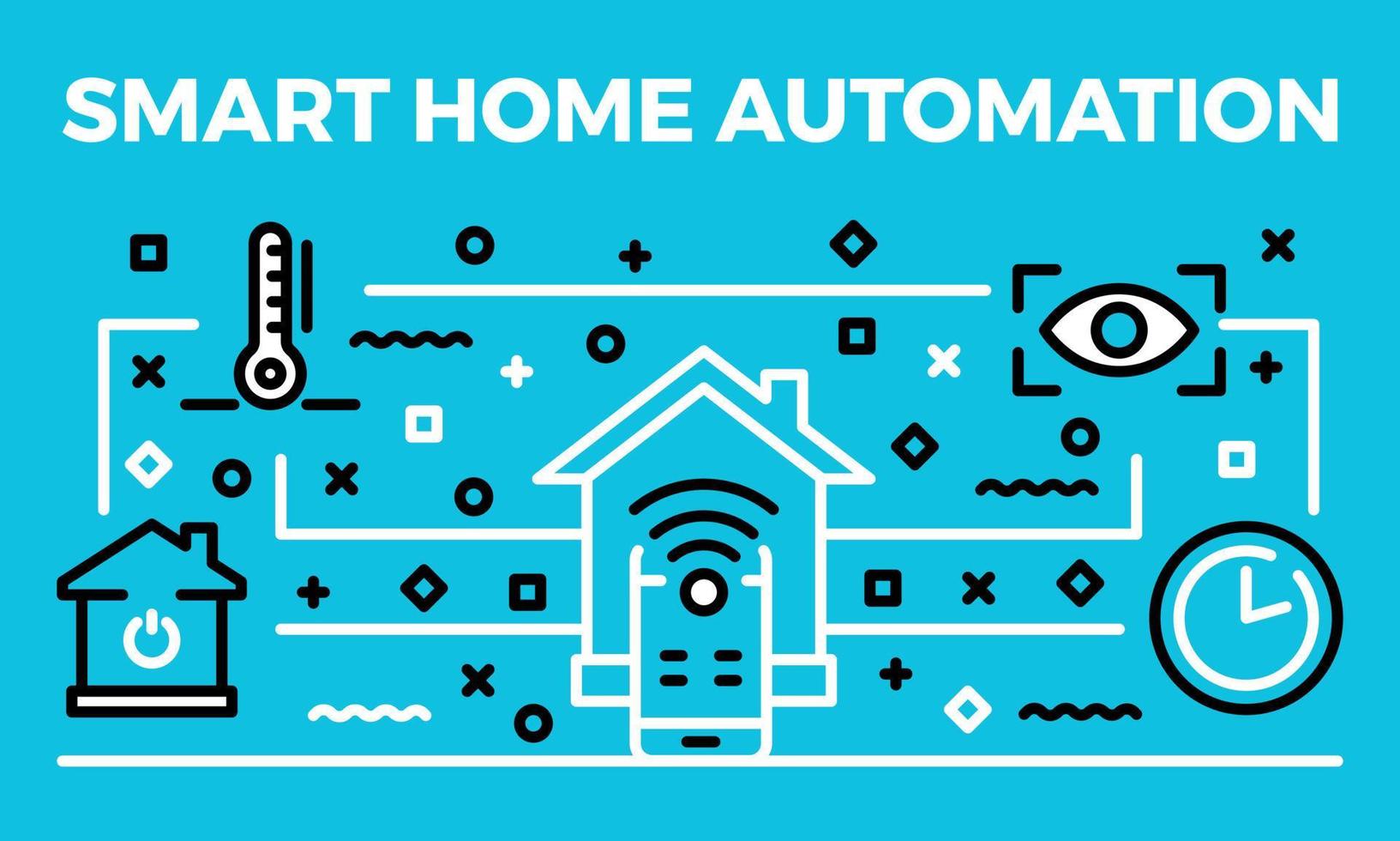 smart home automation banner, dispositionsstil vektor