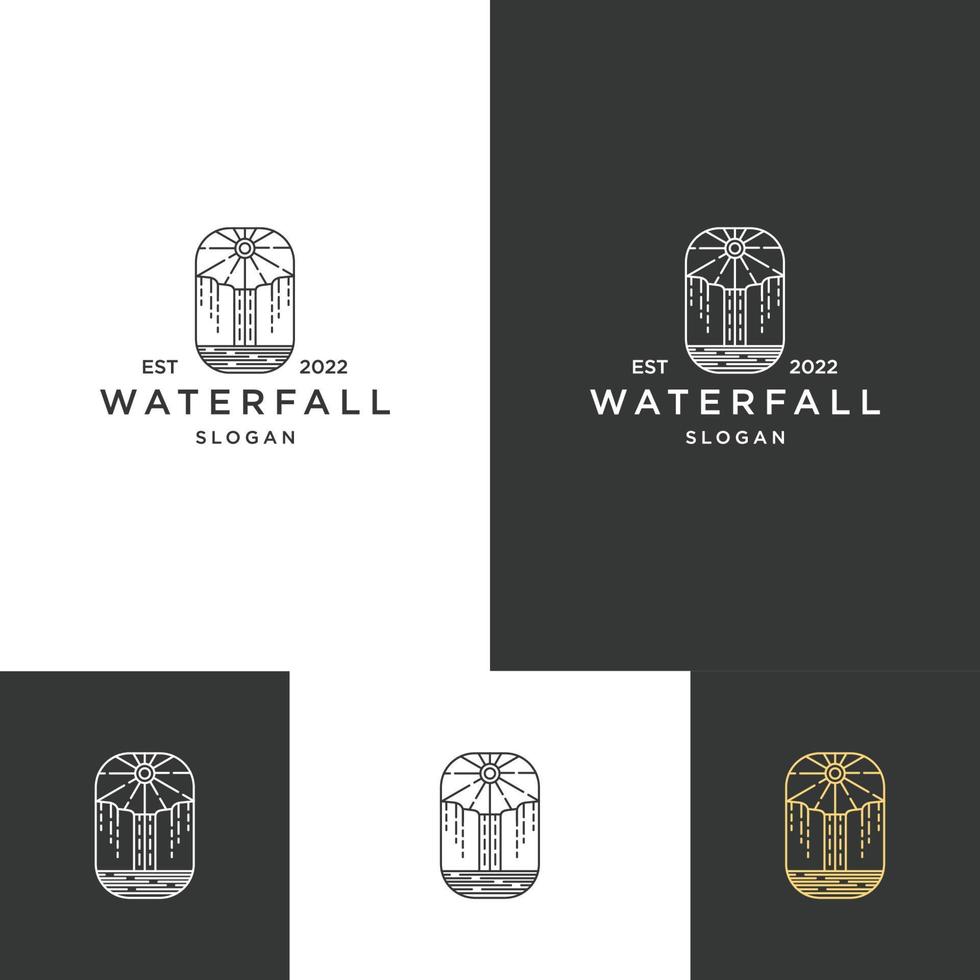 Wasserfall-Logo-Icon-Design-Vorlage vektor