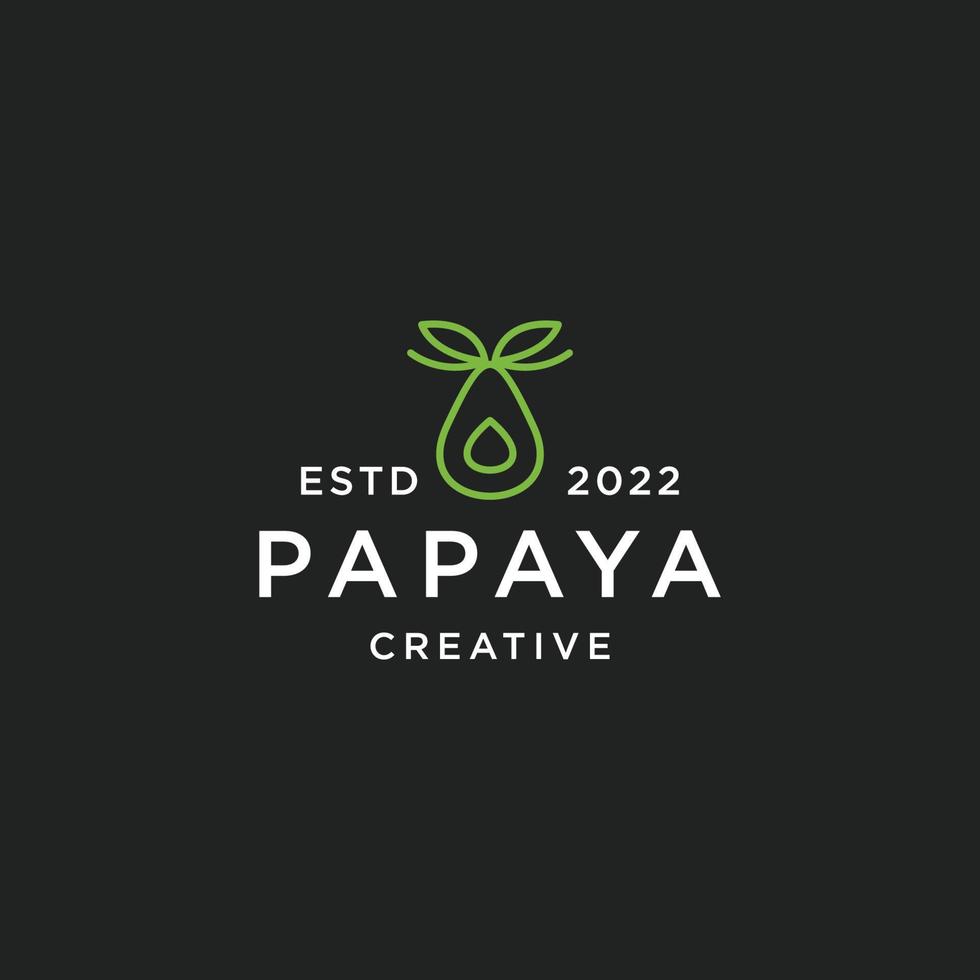 Papaya-Logo-Symbol flache Designvorlage vektor