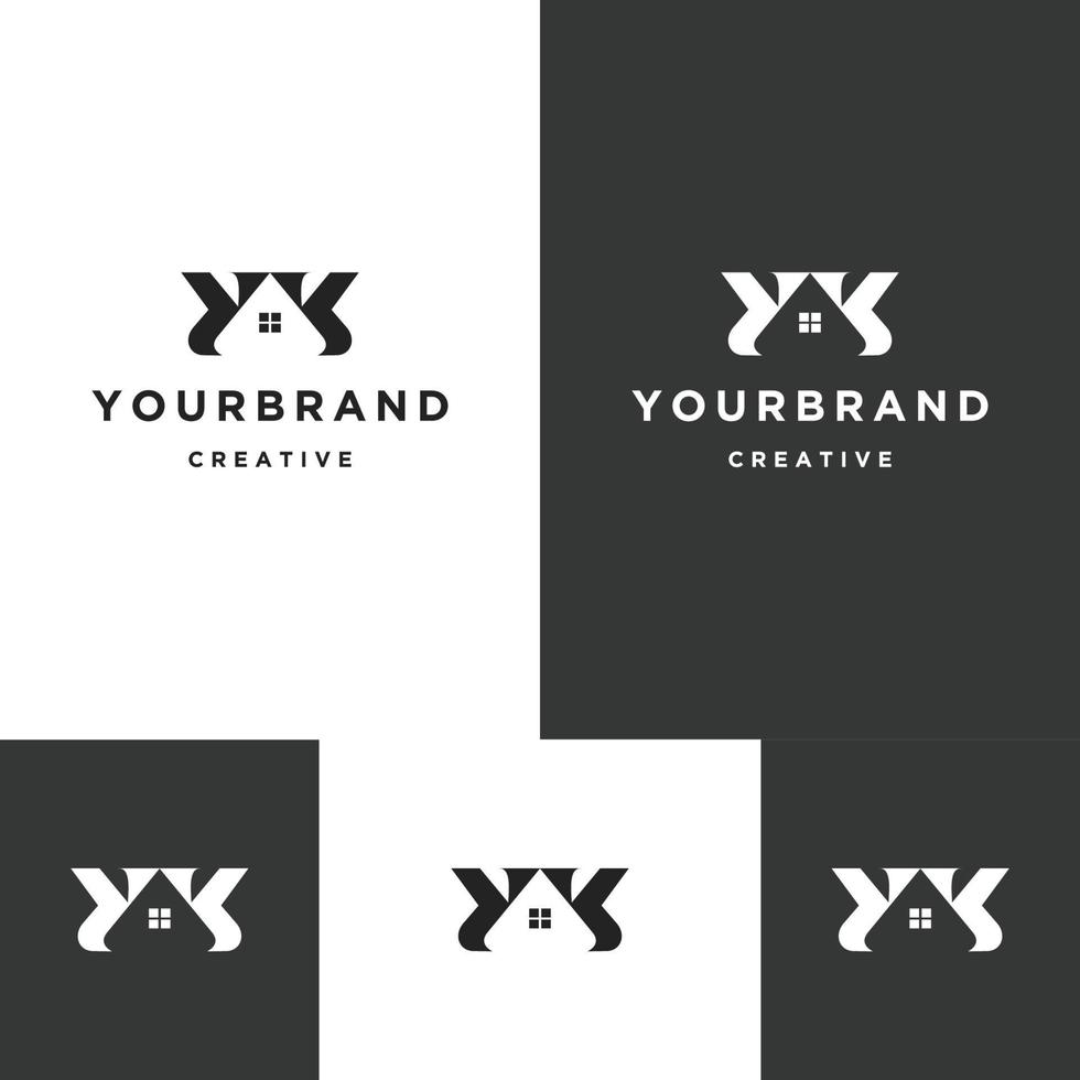 Buchstabe yy Home-Logo-Symbol flache Designvorlage vektor