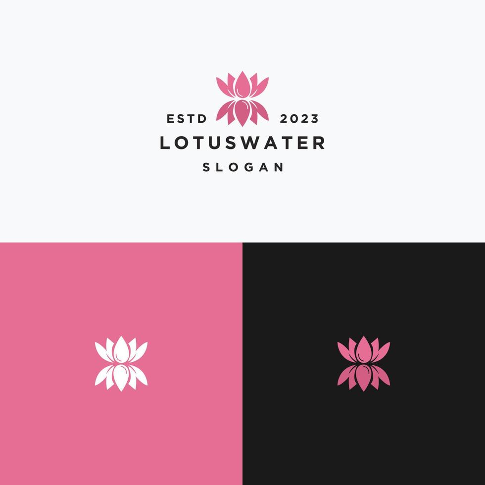 Lotus vatten logotyp ikon formgivningsmall vektor