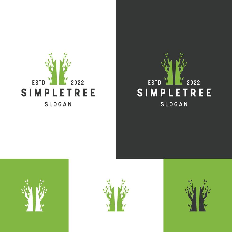 enkel träd logotyp ikon formgivningsmall vektor