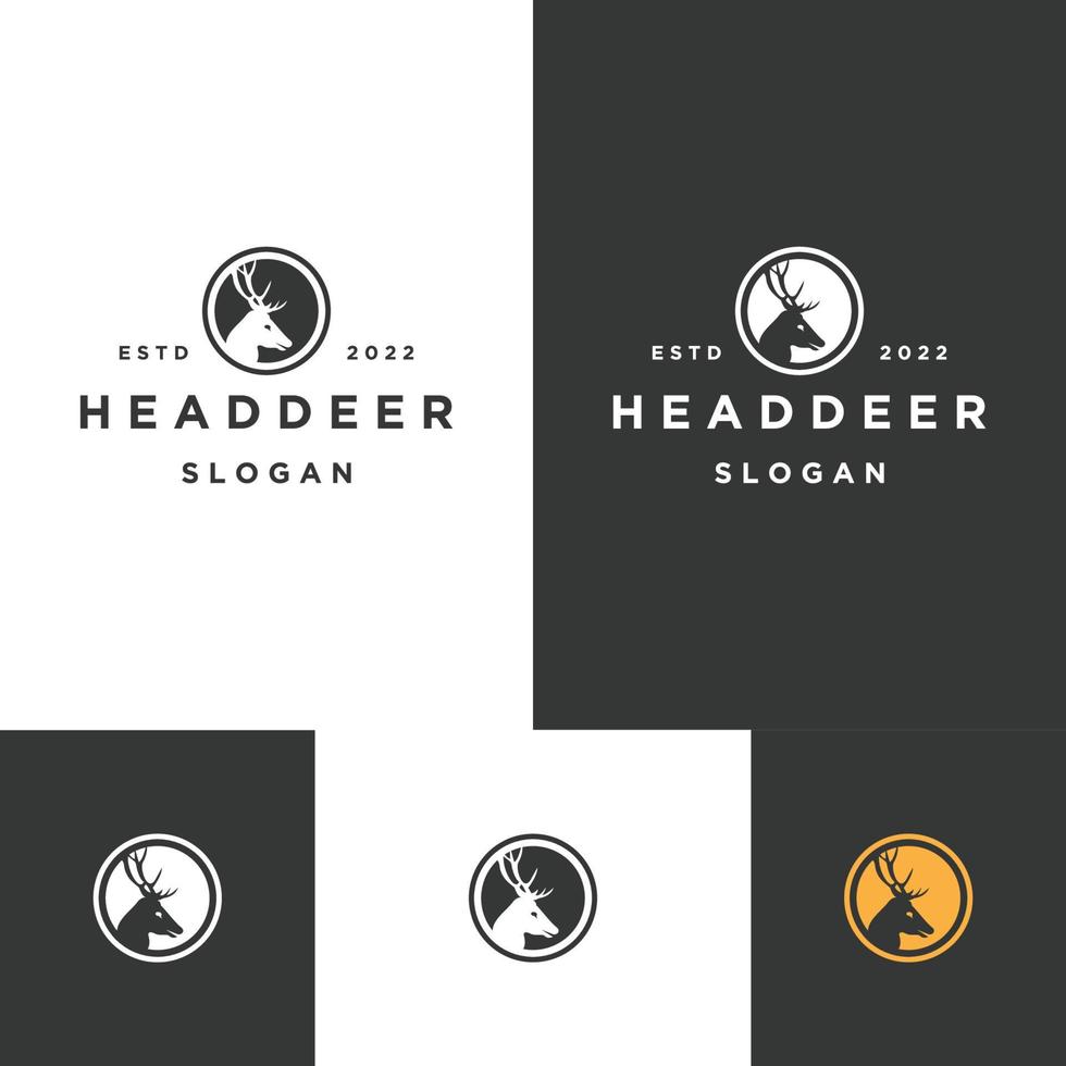 huvud rådjur logotyp ikon designmall vektor illustration