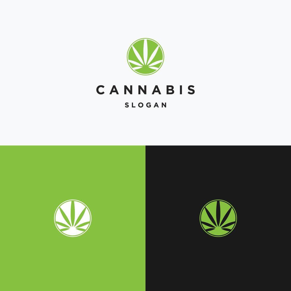 cannabis logotyp ikon designmall vektor