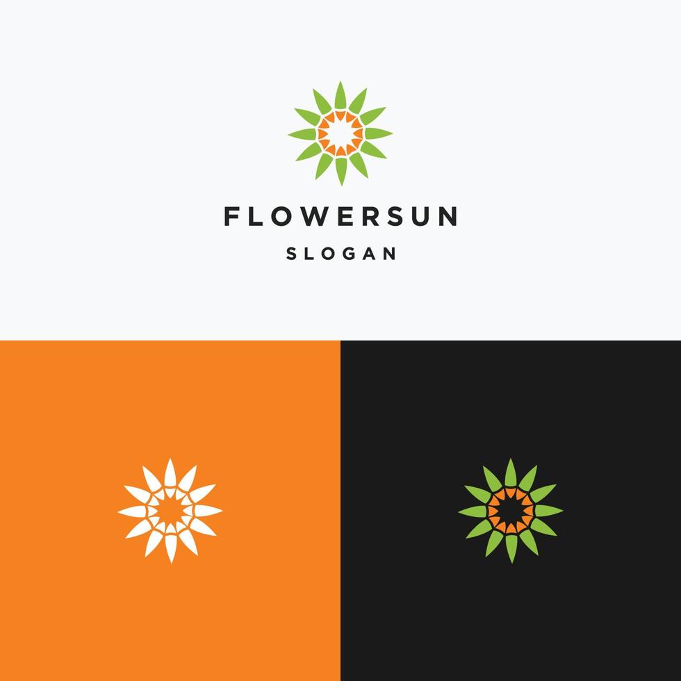 Blume Sonne Logo Symbol Designvorlage vektor