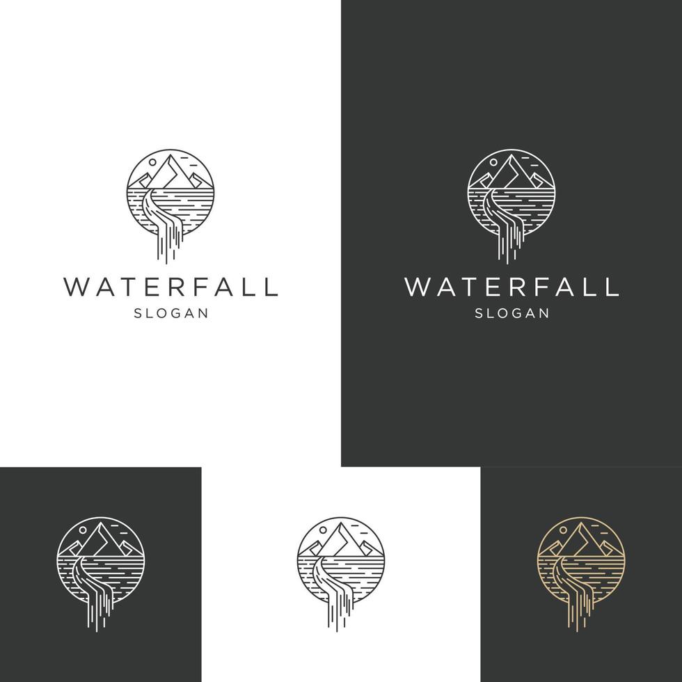 Wasserfall-Logo-Icon-Design-Vorlage vektor