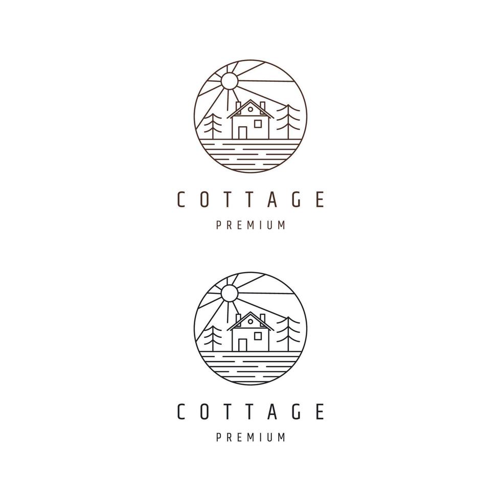 Cottage-Logo-Icon-Design-Vorlage vektor