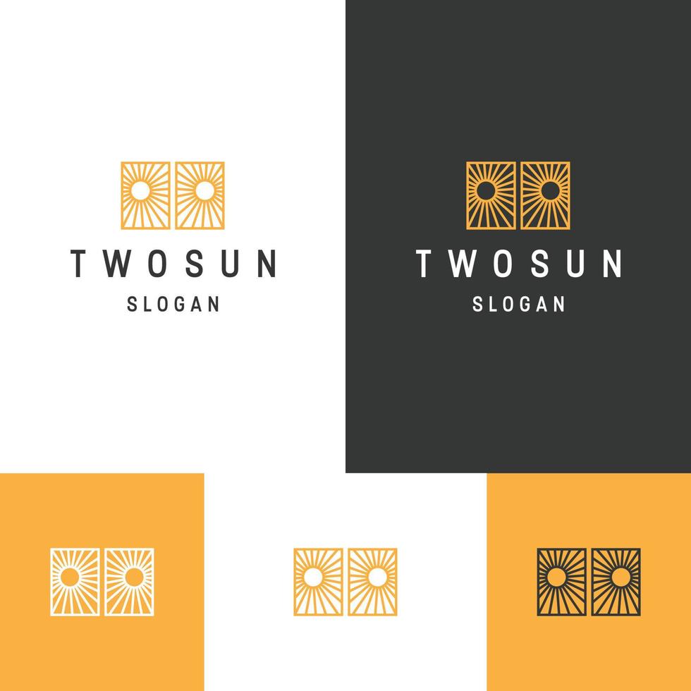 Designvorlage für zwei Sonnen-Logo-Symbole vektor