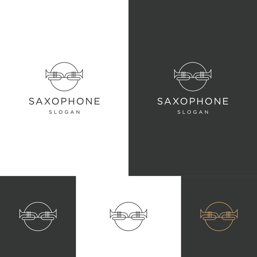 saxofon logotyp ikon platt formgivningsmall vektor