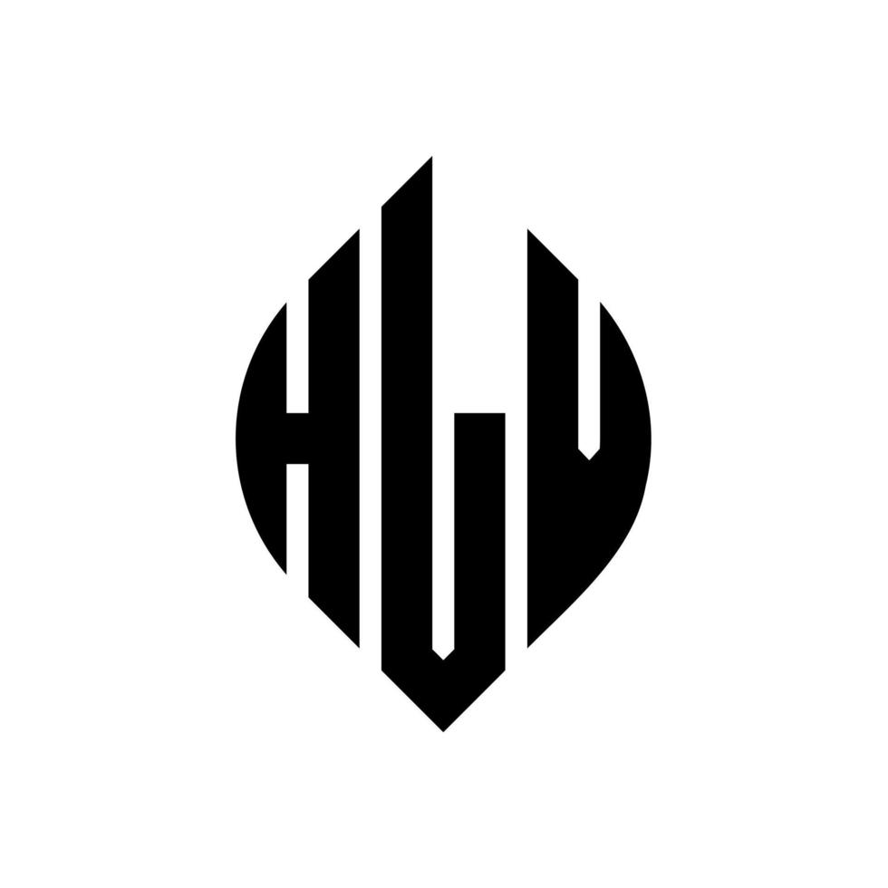 hlv-Kreisbuchstaben-Logo-Design mit Kreis- und Ellipsenform. hlv ellipsenbuchstaben mit typografischem stil. Die drei Initialen bilden ein Kreislogo. hlv-Kreis-Emblem abstrakter Monogramm-Buchstaben-Markierungsvektor. vektor