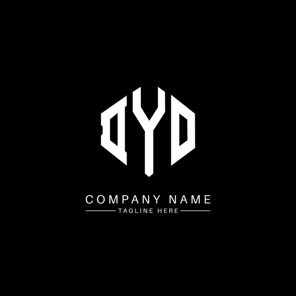 dyo letter logotyp design med polygon form. dyo polygon och kubform logotypdesign. dyo hexagon vektor logotyp mall vita och svarta färger. dyo monogram, affärs- och fastighetslogotyp.