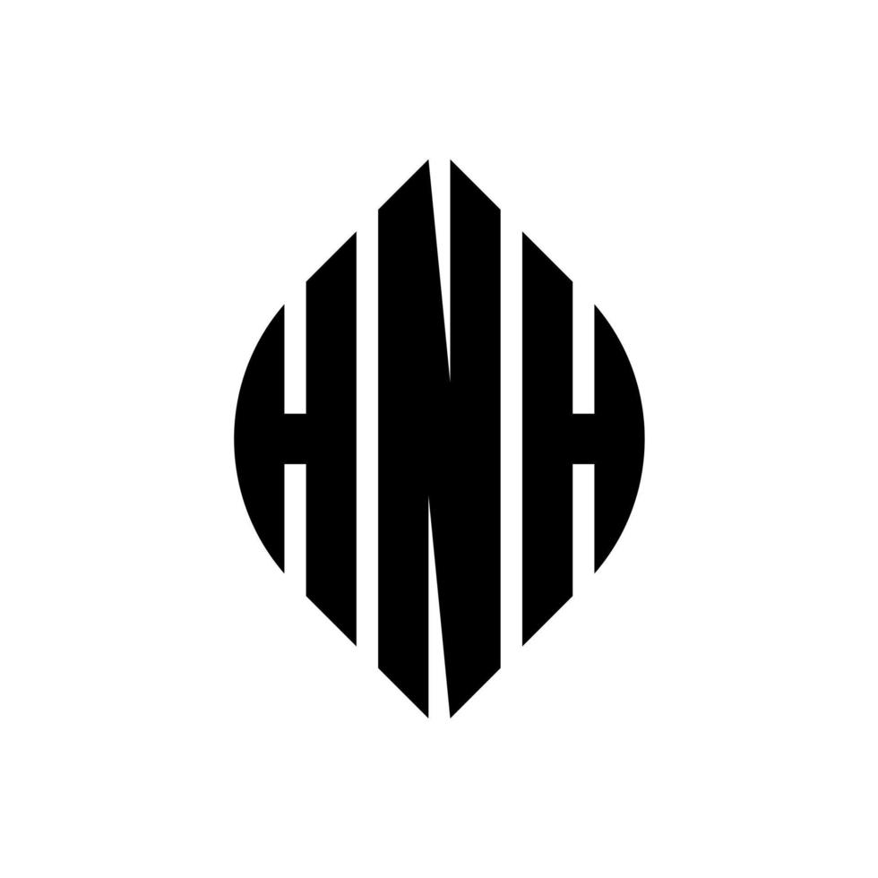 Hnh-Kreisbuchstaben-Logo-Design mit Kreis- und Ellipsenform. hnh Ellipsenbuchstaben mit typografischem Stil. Die drei Initialen bilden ein Kreislogo. hnh Kreisemblem abstrakter Monogramm-Buchstabenmarkierungsvektor. vektor