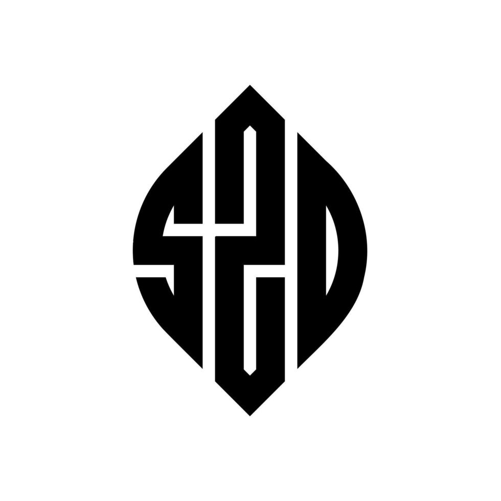 szo-Kreis-Buchstaben-Logo-Design mit Kreis- und Ellipsenform. szo Ellipsenbuchstaben mit typografischem Stil. Die drei Initialen bilden ein Kreislogo. Szo-Kreis-Emblem abstrakter Monogramm-Buchstaben-Markierungsvektor. vektor