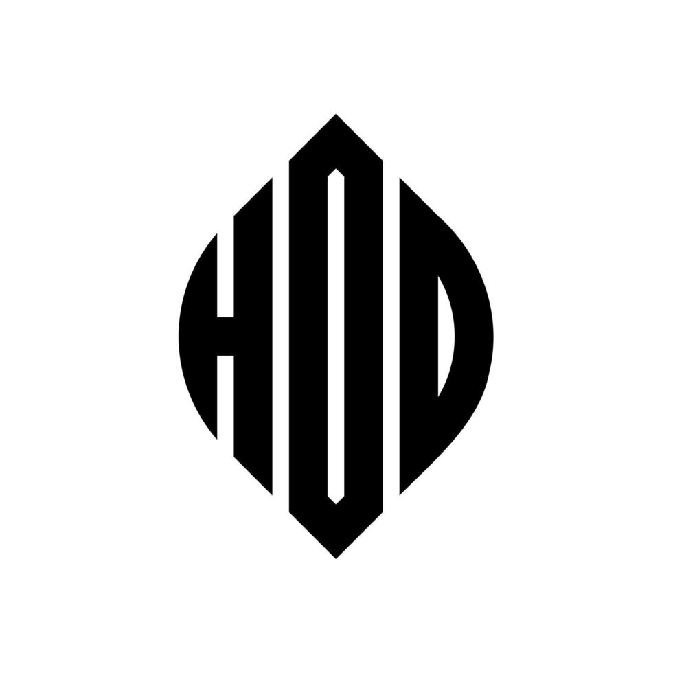 Hod-Kreis-Buchstaben-Logo-Design mit Kreis- und Ellipsenform. hod Ellipsenbuchstaben mit typografischem Stil. Die drei Initialen bilden ein Kreislogo. hod Kreisemblem abstrakter Monogramm-Buchstabenmarkierungsvektor. vektor