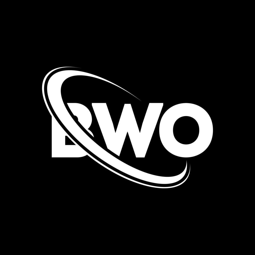bwo-Logo. bwo Brief. bwo-Buchstaben-Logo-Design. Initialen bwo-Logo verbunden mit Kreis und Monogramm-Logo in Großbuchstaben. bwo Typografie für Technologie-, Business- und Immobilienmarke. vektor