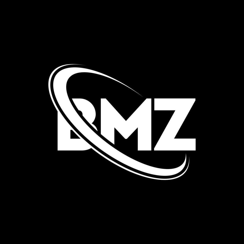 bmz logotyp. bmz brev. bmz bokstavslogotypdesign. initialer bmz logotyp länkad med cirkel och versaler monogram logotyp. bmz typografi för teknik, företag och fastighetsmärke. vektor