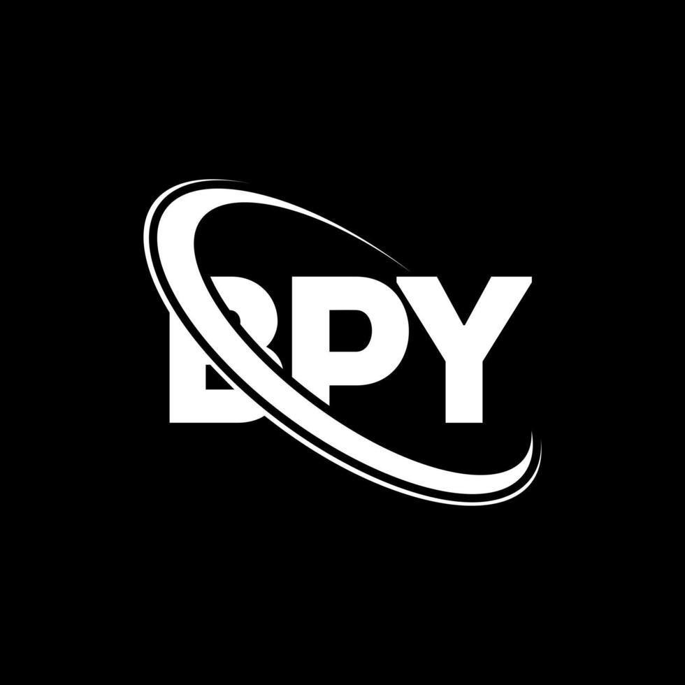 bpy-Logo. bpy-Brief. bpy-Buchstaben-Logo-Design. Initialen bpy-Logo verbunden mit Kreis und Monogramm-Logo in Großbuchstaben. bpy-typografie für technologie-, geschäfts- und immobilienmarke. vektor