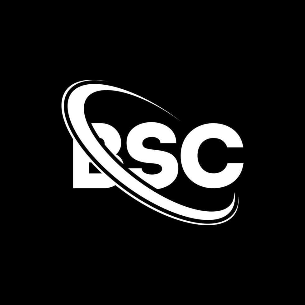 bsc logotyp. bsc bokstav. bsc bokstavslogotypdesign. initialer bsc logotyp länkad med cirkel och versaler monogram logotyp. bsc typografi för teknik, företag och fastighetsmärke. vektor