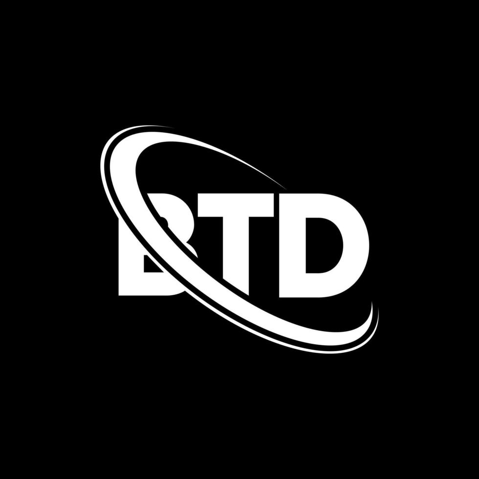 btd-Logo. btd brief. btd-Buchstaben-Logo-Design. initialen btd-logo verbunden mit kreis und monogramm-logo in großbuchstaben. BTD-Typografie für Technologie-, Geschäfts- und Immobilienmarken. vektor